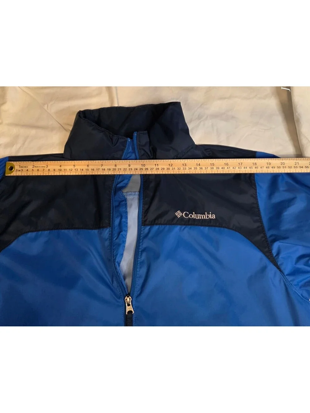 Columbia Glenmaker Mens  Blue and Black Lightweight Jacket, Size Medium